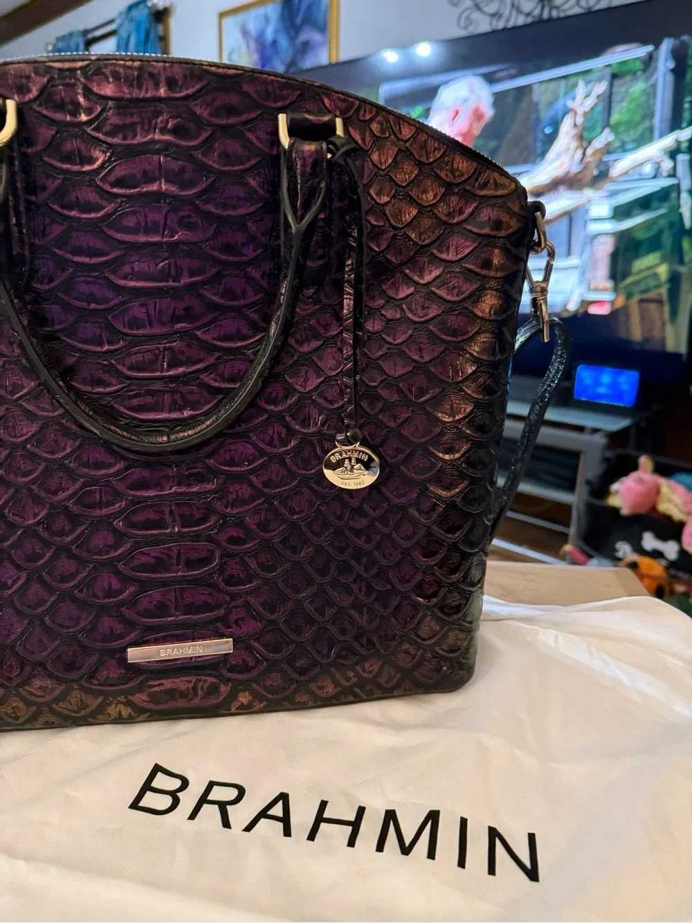 Brahmin Passion Excelsior Purple large Duxbury